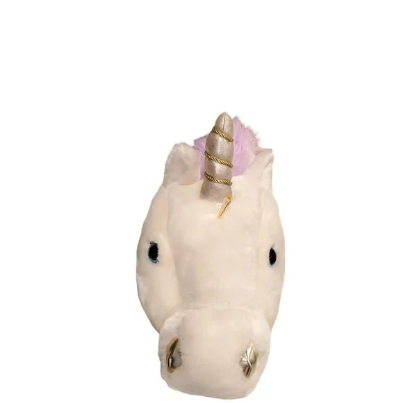 Good Condition Plush Unicorn Hat With Purple Mane & Gold Horn with sounds - Picture 6 of 6